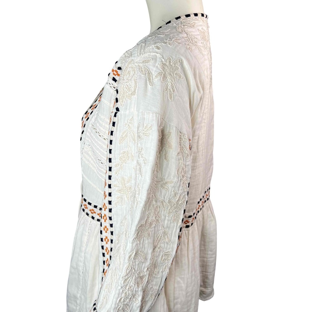 Sundance Marshmallow Embroidered Tassel Tie Open Front Bohemian Jacket‎ Womens L - Picture 11 of 12
